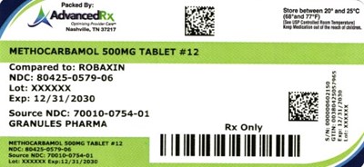 Methocarbamol 500mg #12 (Methocarbamol 500mg 80425 0579 06)